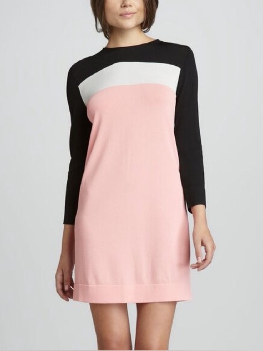 Diane Von Furstenberg Aina Coral Color Block Dress